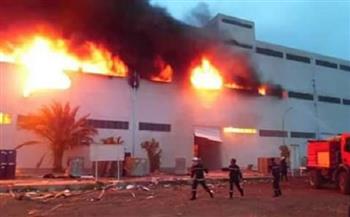 «الحماية المدنية» تسيطر على حريق هائل بمصنع في 6 أكتوبر