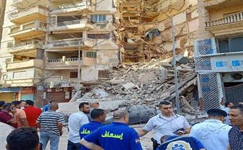 ارتفاع عدد المصابين في عقار الإسكندرية المنهار إلى 4 أشخاص