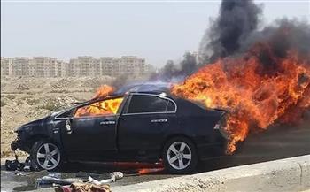 السيطرة على حريق سيارة ملاكي بالشيخ زايد