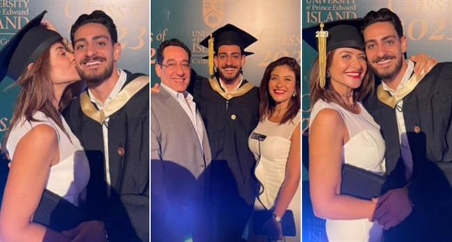 هيدى كرم تحتفل بتخرج ابنها فى الجامعة