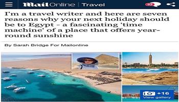 موقع « Daily Mail» يسلط الضوء على عوامل الجذب السياحي في المقصد المصرى لقضاء الإجازة به