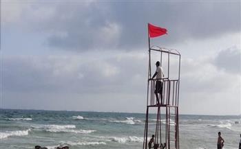"مصايف الإسكندرية": رفع الرايات الحمراء بجميع الشواطئ باستثناء المكتمل فيها حاجز الأمواج