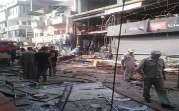  بسبب انفجار أنبوبة.. حريق هائل في محل قصر الشام بأشمون في المنوفية   