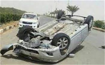 إصابة 4 أشخاص في حادث انقلاب سيارة على طريق طنطا الدولي
