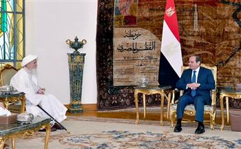 الرئيس السيسي يستقبل السلطان مفضل سيف الدين ويشيد بالعلاقات التاريخية مع طائفة البهرة