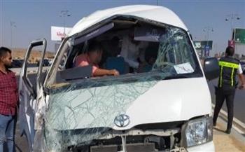 إصابة 12 شخصًا في حادث انقلاب سيارة أعلى الطريق الأوسطي باتجاه محمد نجيب