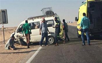 مصرع شخص وإصابة 10 آخرين في تصادم على طريق المنيا