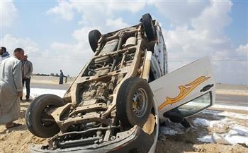 إصابة 7 أشخاص بحادث انقلاب سيارة على الطريق الإقليمى تجاه السويس 