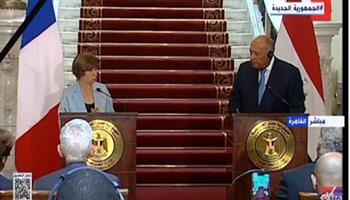 وزيرة خارجية فرنسا: ممتنون لمصر لدعمنا بالغاز العام الماضي دون تأخر