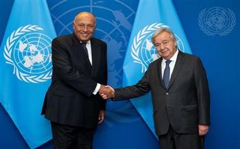 وزير الخارجية يبحث مع سكرتير عام الأمم المتحدة تطورات الأوضاع بالشرق الأوسط