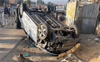 إصابة شخصين إثر حادث انقلاب سيارة بالجيزة