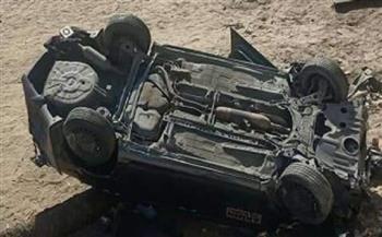 بالاسماء.. إصابة 6 أشخاص فى حادث انقلاب سيارة بطريق المنيا