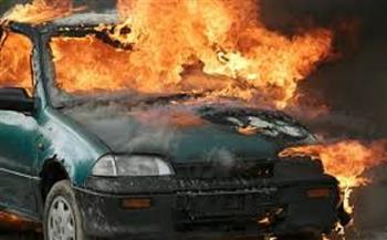 السيطرة على حريق اندلع داخل سيارة أمام جامعه القاهرة