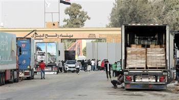 وصول 82 شاحنة مساعدات إنسانية إلى قطاع غزة عبر بوابة ميناء رفح