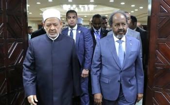 الإمام الأكبر والرئيس الصومالي يبحثان تعزيز دعم الأزهر العلمي لمقدشيو