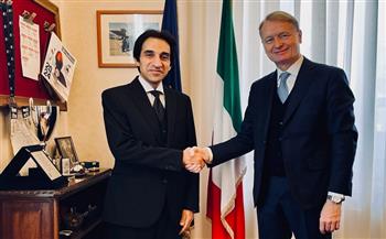 بسام راضي يناقش العلاقات المصرية الإيطالية مع ‏زعيم الأغلبية بمجلس الشيوخ الإيطالي