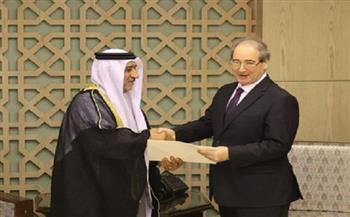 وزير الخارجية السوري يتسلم نسخة من أوراق اعتماد سفير الإمارات لدى بلاده