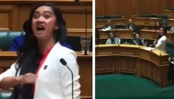 على طريقة "الهاكا".. أصغر نائبة في البرلمان النيوزلندي تحتفل بتنصيبها| فيديو