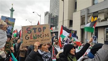 مظاهرة حاشدة في باريس لنصرةً فلسطين