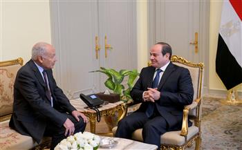 الرئيس السيسي يبحث مع الأمين العام للجامعة العربية جهود وقف إطلاق النار بغزة 