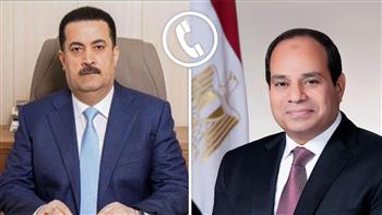 الرئيس السيسي يبحث مع رئيس وزراء العراق الأوضاع في المنطقة 