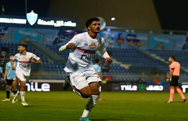 حسام عبد المجيد يضيف الهدف الرابع للزمالك في مرمى غزل المحلة 