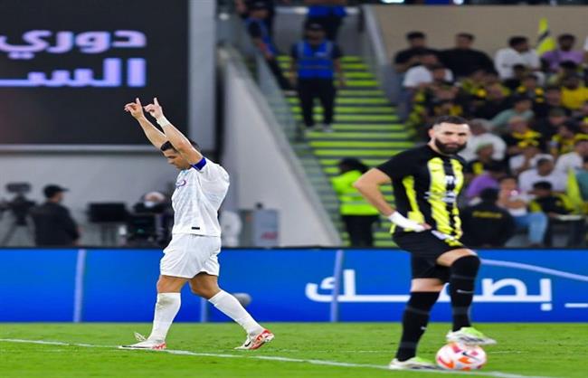 رونالدو يدرك  التعادل للنصر فى مرمى اتحاد جده بالدورى السعودى 