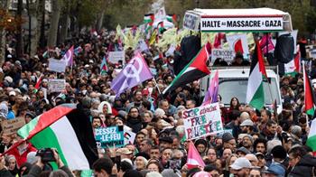 مظاهرة في مدينة مالمو السويدية نصرة لغزة