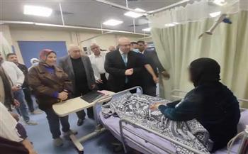 محافظ بني سويف يطمئن على الحالة الصحية لمصابي غزة بقسم الأورام في المستشفى الجامعي