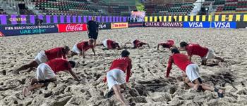 منتخب الشاطئية يخوض تدريبه الرئيسي استعدادًا لمواجهة الإمارات فى افتتاح كأس العالم