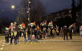 مظاهرة في براج للمطالبة بوقف المجازر الصهيونية بحق الشعب الفلسطيني