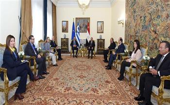 الرئيس السيسي ورئيس وزراء اليونان يؤكدان ضرورة العمل المكثف لإنهاء الكارثة الإنسانية في غزة 