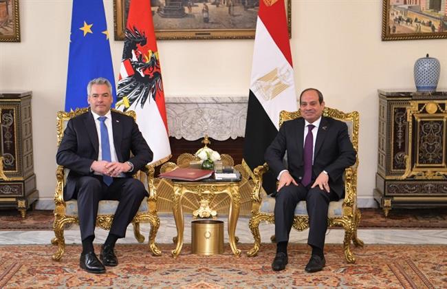 الرئيس السيسي يستعرض مع مستشار النمسا جهود مصر لوقف إطلاق النار بغزة 