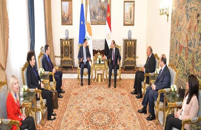 الرئيس السيسى ونظيره القبرصي يبحثان تعزيز التعاون الثنائي والوضع في قطاع غزة