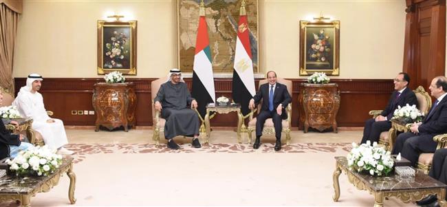 الرئيس السيسي ونظيره الإماراتي يستعرضان الجهود المكثفة لوقف إطلاق النار في غزة