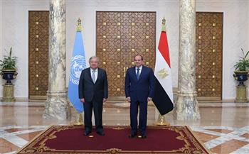 الرئيس السيسي وسكرتير عام الأمم المتحدة يؤكدان رفضهما القاطع لتهجير الفلسطينيين 