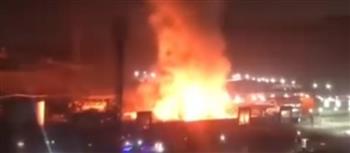 حريق هائل يلتهم شركة بترول في القطامة بالقاهرة