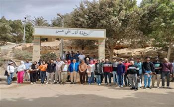 الفوج الثالث من الطلاب الوافدين بجامعة المنيا يزرون منطقة بني حسن الأثرية في رحلة نيلية ترفيهية تثقيفية