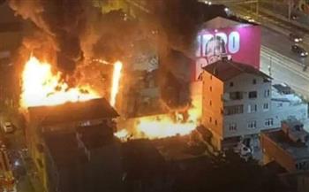 انفجار أنبوب غاز يضيء ليل إسطنبول 