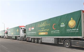 بيت الزكاة والصدقات المصري يعلن انطلاق 100 شاحنة مساعدات إلى قطاع غزة