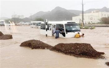 أمطار غزيرة تضرب محافظة الشرقية بعمان 