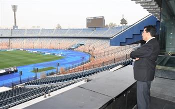 وزير الرياضة يتفقد ستاد القاهرة الدولي قبل مباراة الأهلي بنصف نهائي أبطال أفريقيا