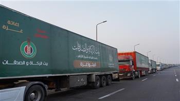 «بيت الزكاة»: الأردن ترسل 12 شاحنة مواد الغذائية إلى قطاع غزة