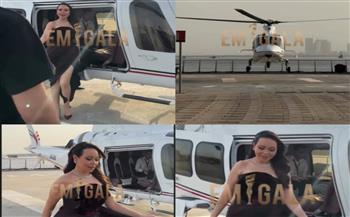 أسما إبراهيم تقدم حفل "ايمي جالا" بـ هليكوبتر