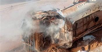 مصرع سائق حرقًا في حادث انقلاب سيارة نقل مياه بقنا 