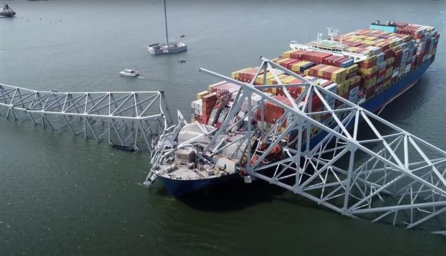 انهيار جسر بالتيمور يهدد صناعة التأمين البحرى فى العالم