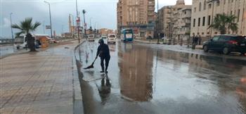 أمطار غزيرة بالإسكندرية مع موجة برق ورعد