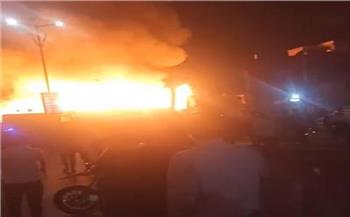 حريق هائل في عقار من 12 طابق في مدينة طلخا بالدقهلية