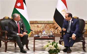 الرئيس السيسي يبحث مع العاهل الأردني تطورات الأوضاع في غزة
