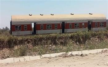 خروج عربة من قطار خط «بنها - زفتى» عن القضبان دون وقوع إصابات